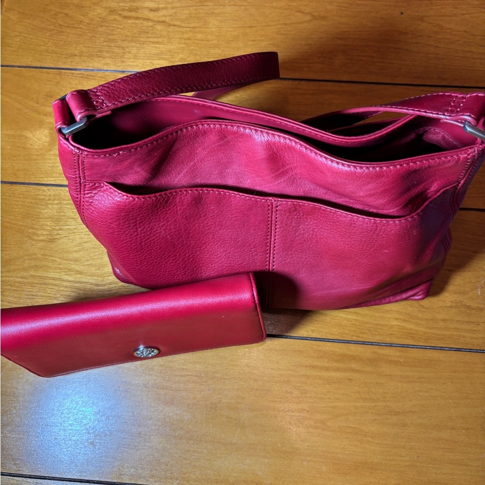 St John’s Bay Red Leather Hobo Bag